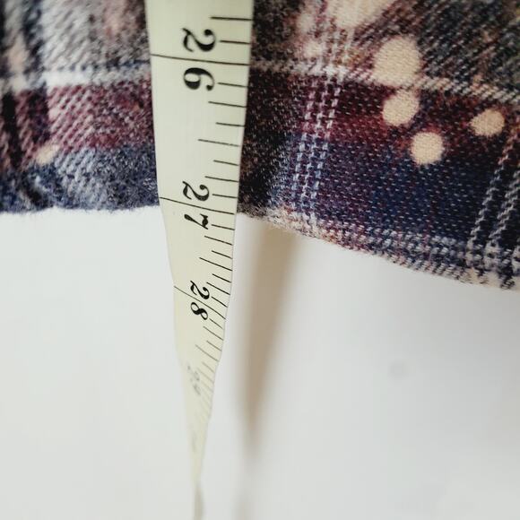 The Old Rusty Coop womens blue and red plaid bleach dyed flannel shirt size med - Picture 7 of 8